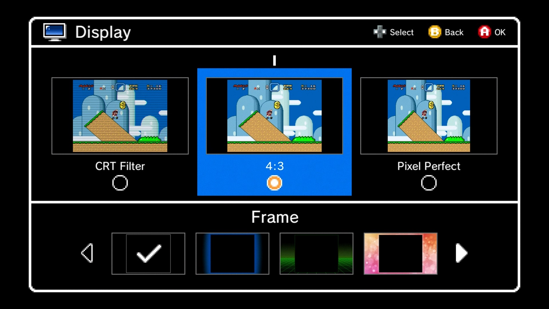 snes mini ustawienia obrazu